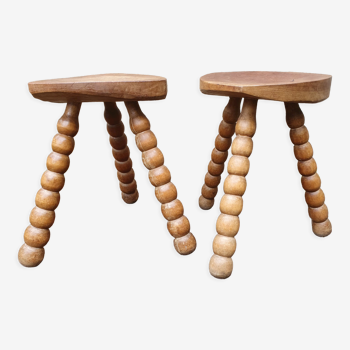 Pair of vintage brutalist stools