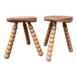 Pair of vintage brutalist stools