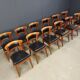 Set of 12 Cherry wood dining chairs by Leon Krier Model Sella Media by Gior