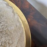 Ceiling light in frosted glass and brass, 1970s