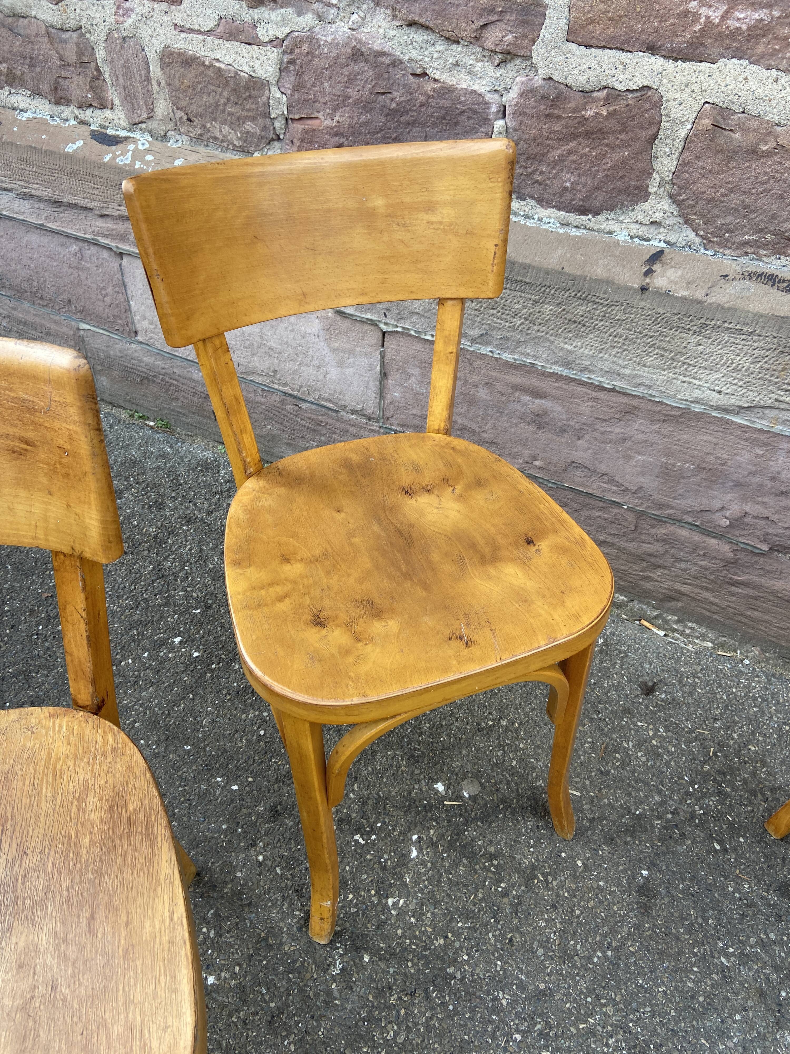 4 chairs bistro café baumann bentwood from the 1950s