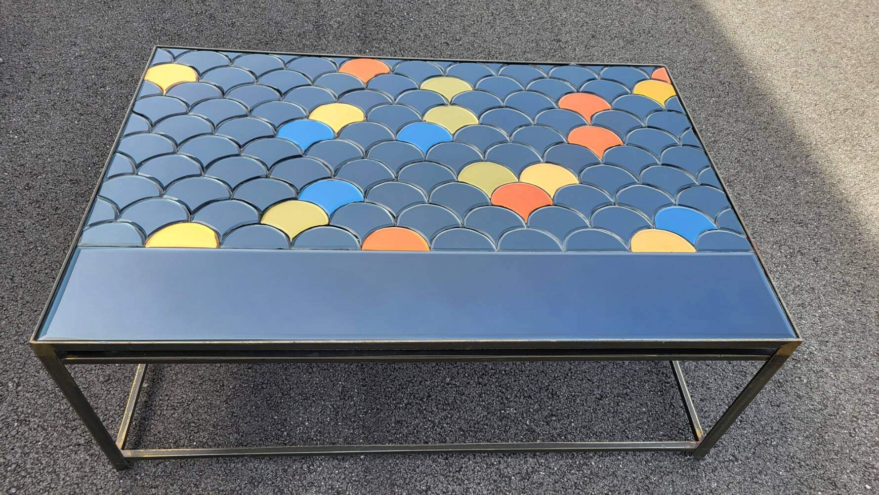 Coffee Table Olivier de Schrijver numbered 3/8 "With marine reflections colours"