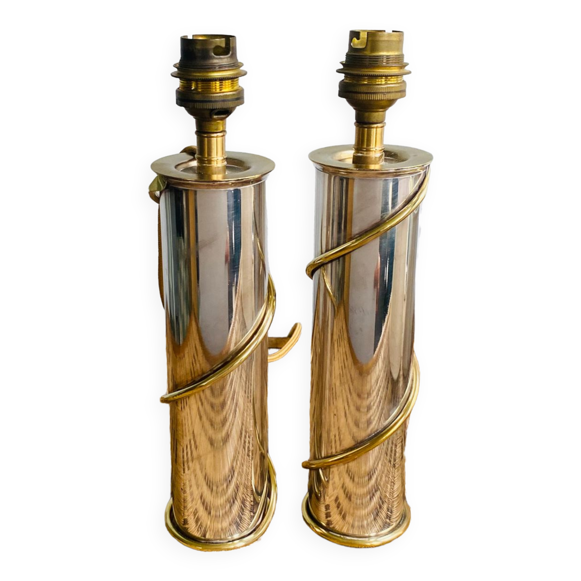 Duo pieds de lampe Ercuis
