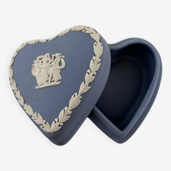 Blue heart jewelry box Wedgwood jasper ware