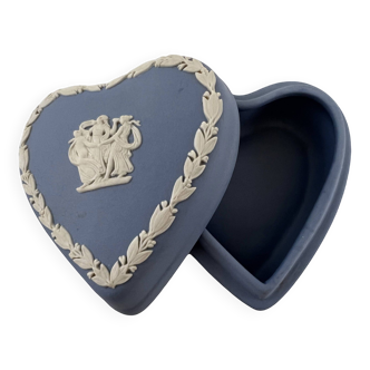 Blue heart jewelry box Wedgwood jasper ware