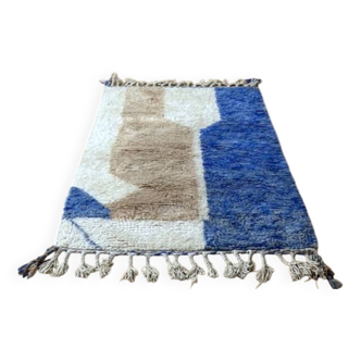 Tapis berbère Beni Ouarain du Maroc - Laine artisanale, 165×105 cm