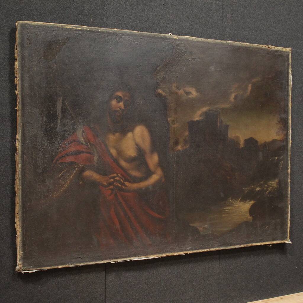 Grand tableau italien du XVIIe siècle, Saint Jean-Baptiste