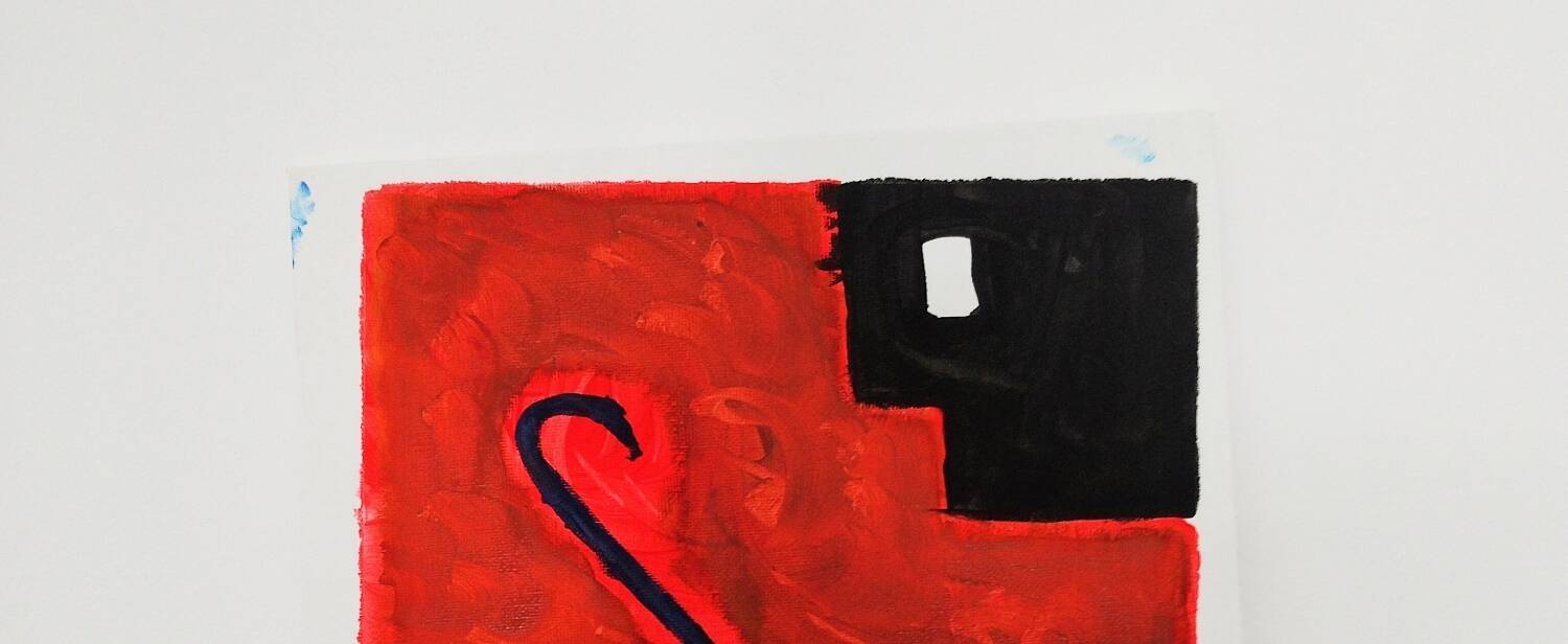 Abstract painting. "Imitate the future."