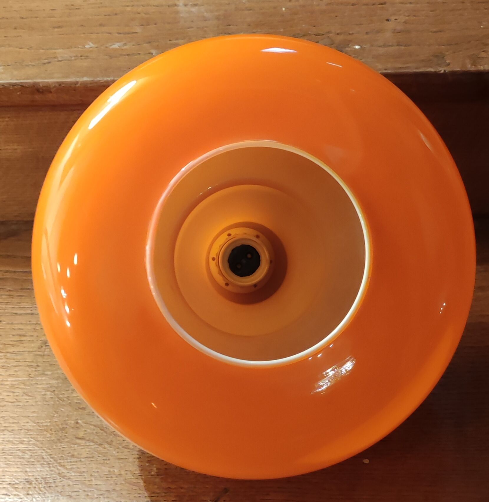 Vintage orange opaline pendant lamp