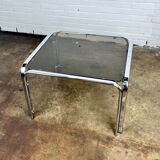 Coffee table with smoke glass & chrome frame