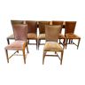 Suite de 8 chaises en velours