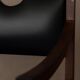 Vintage wooden armchair in black leatherette, Scandinavian style