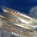 Individual salt shakers in 800 silver with two hallmarks and fluted crystal
