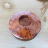 Pair of Scandinavian candlesticks in elm burl
