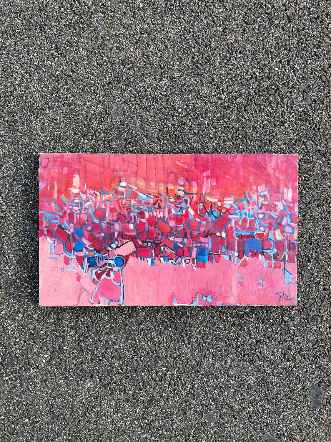 Vintage oil painting on canvas signed Michel