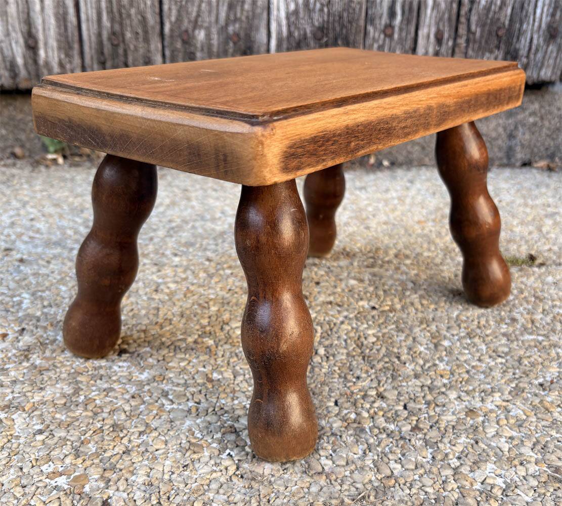 Tabouret, porte pot en chêne massif, années 50