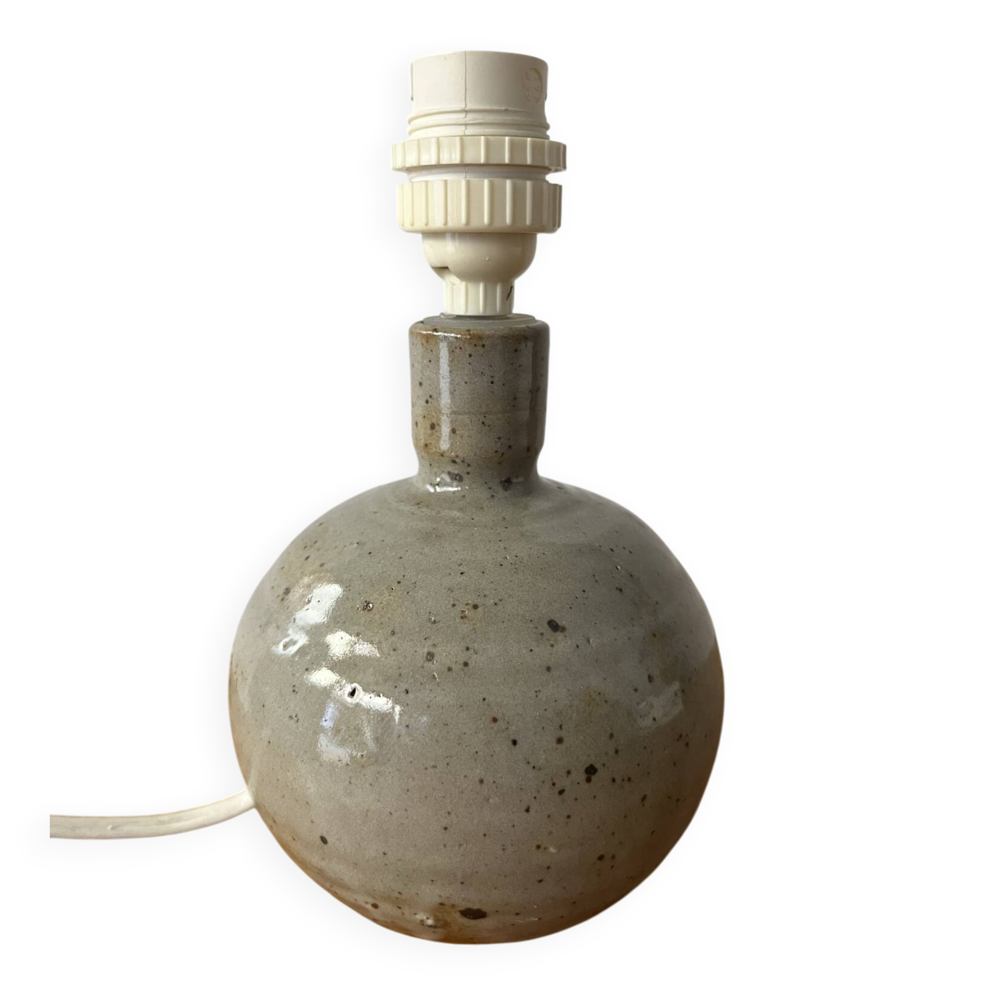 60s stoneware globe lamp base