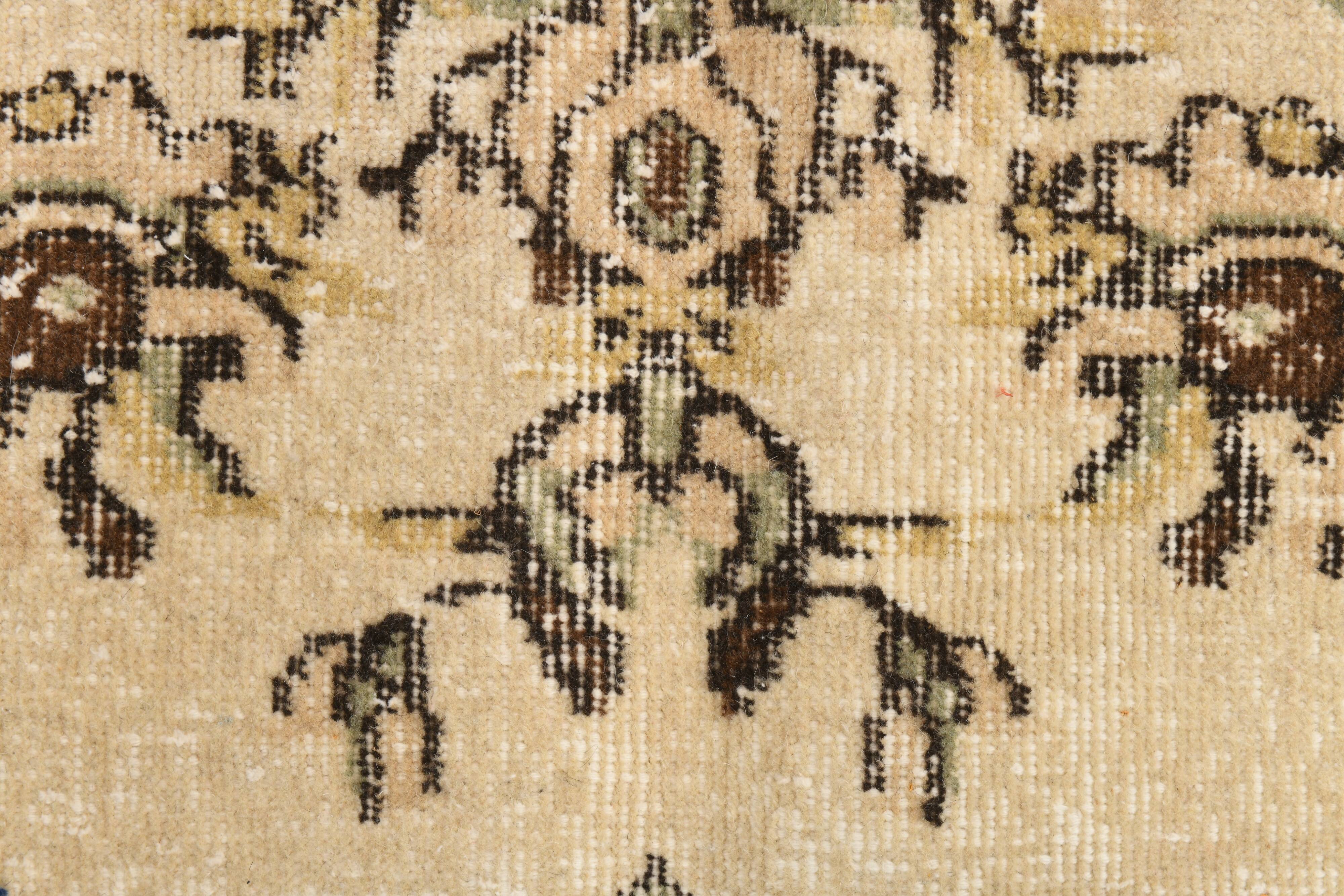 5x9 Cream & Brown Turkish Vintage Rug 162x260Cm SK 24779