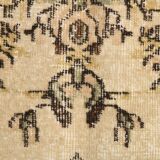 5x9 Cream & Brown Turkish Vintage Rug 162x260Cm SK 24779