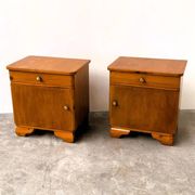 Paire de tables de nuit vintage Art Déco, années 1930-1940