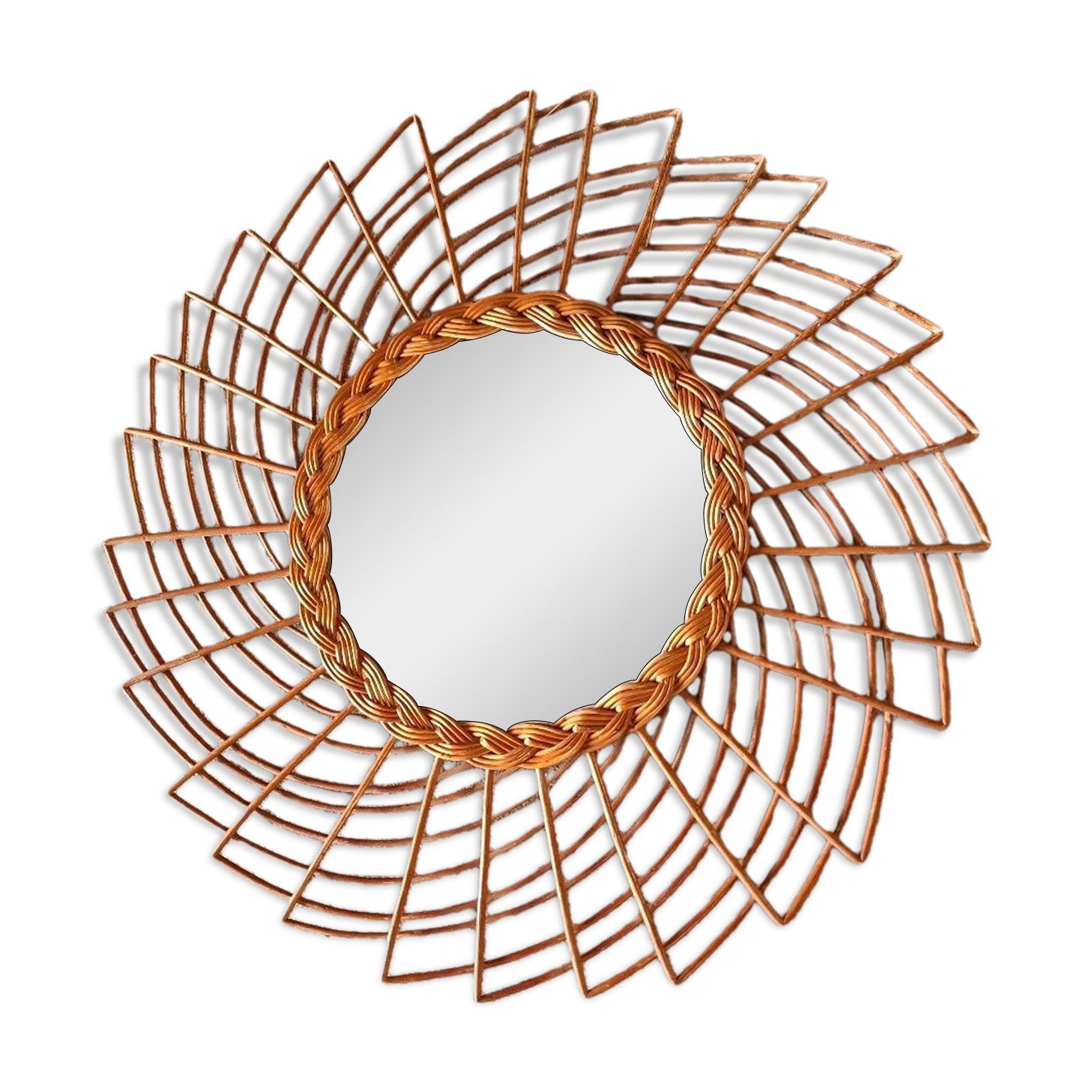 Vintage rattan mirror