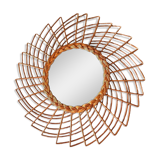 Miroir en rotin vintage