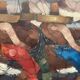 Swedish Oil on Panel"Fishermen" by Marylilla , Vintage and Framed