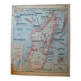 Old Madagascar / Indochina school map, ed. Vidal-Lablache 1930
