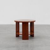 Round Art Deco coffee table in burl veneer, France ca. 1920