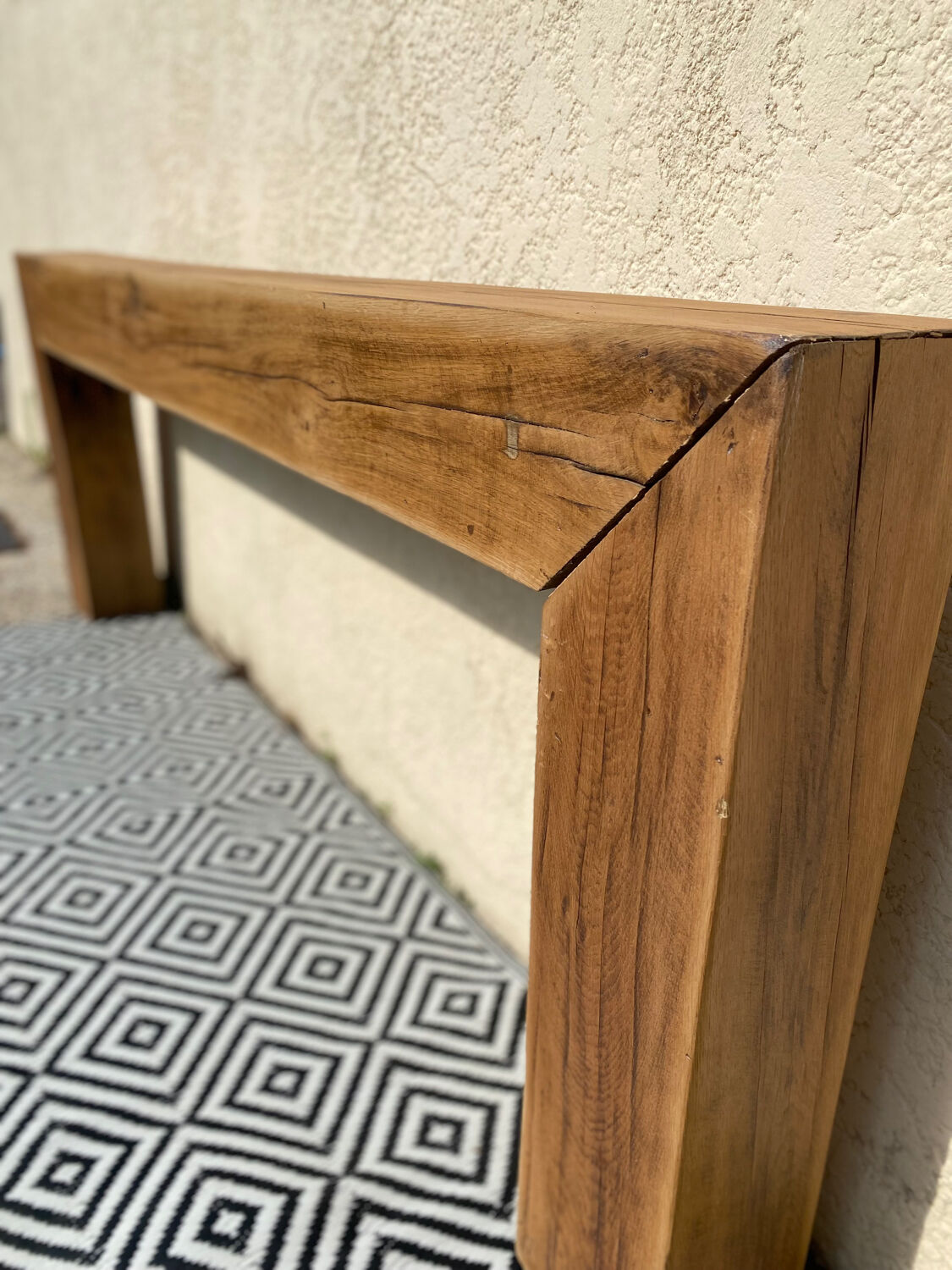 Solid oak beam console