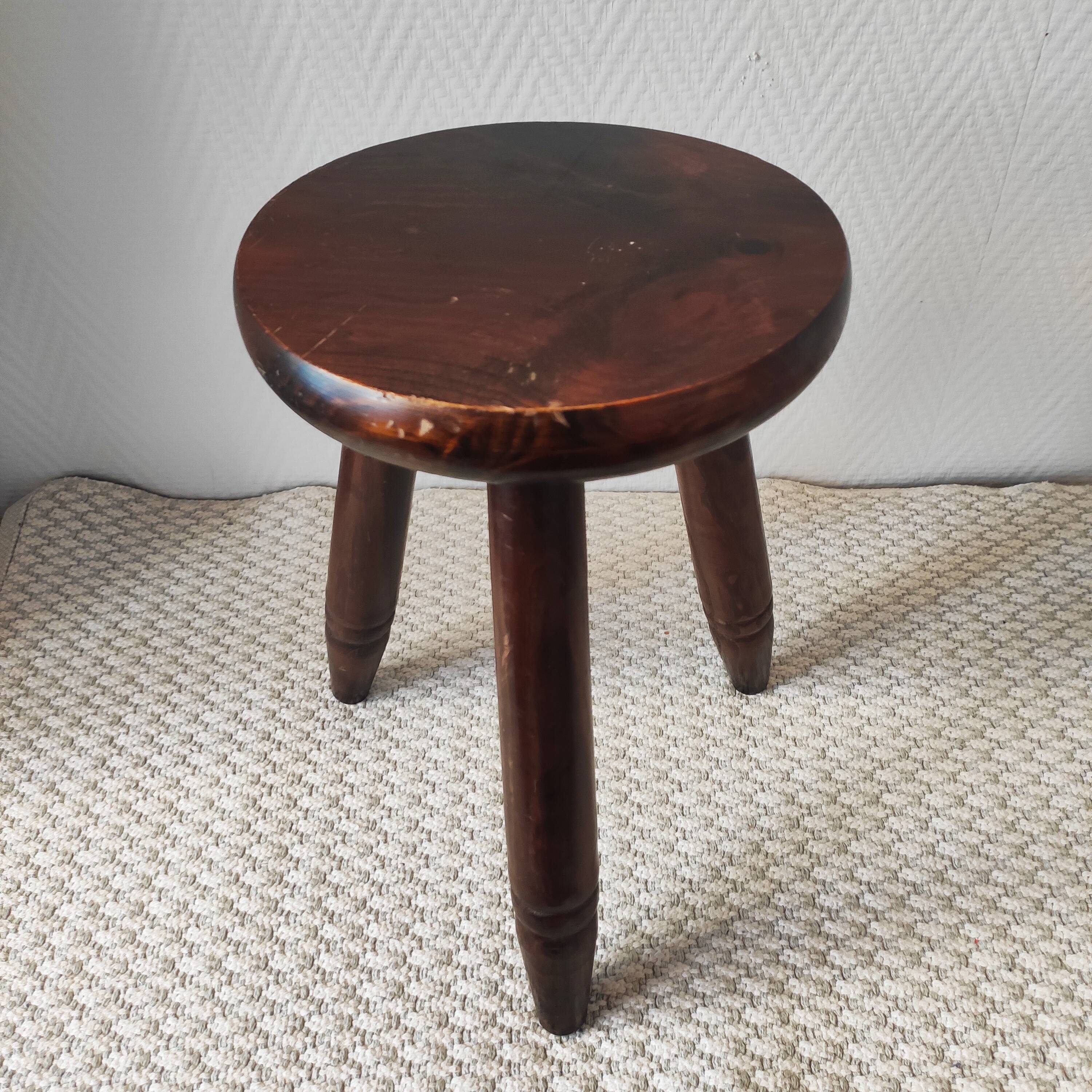 Vintage wooden tripod stool
