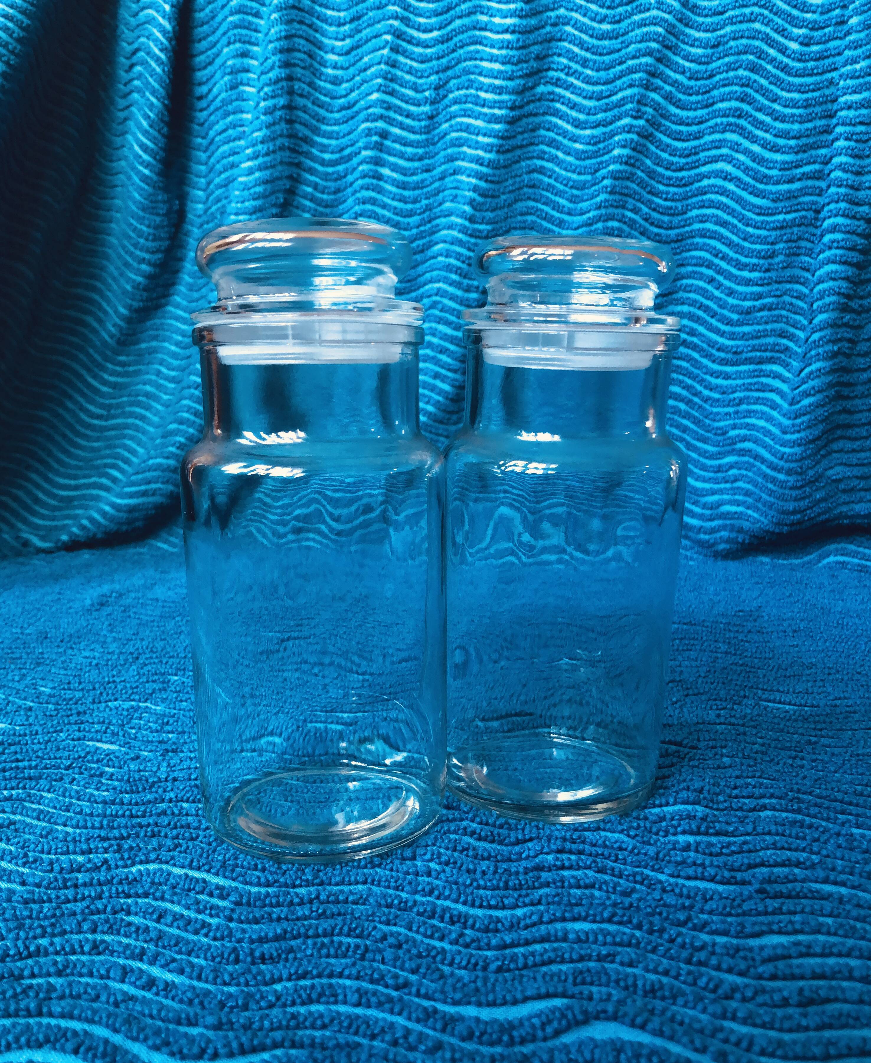 Set of three glass jars