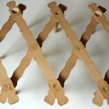 Extendable wooden coat rack with 10 hooks, vintage from the 1970s