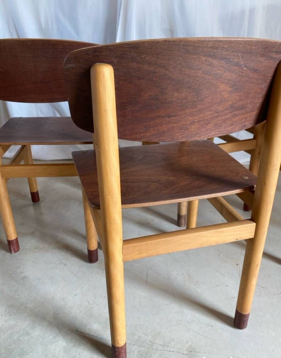 Quatre chaises basses Kvetny et Sonners Stolefabrik Danemark 1960