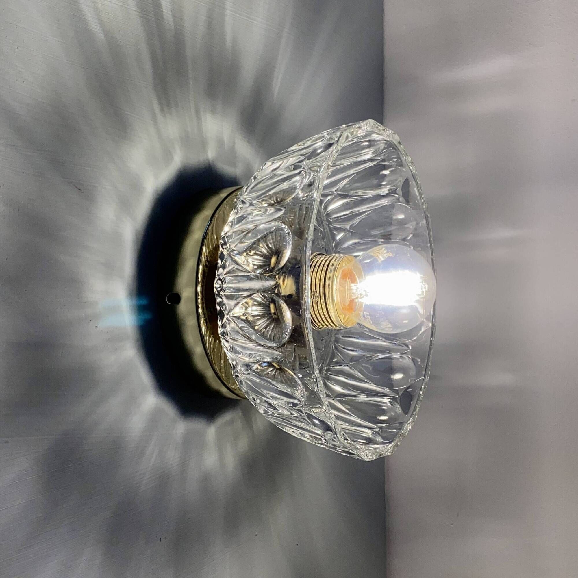 Vintage molded glass lampshade wall light - tableware collection -
