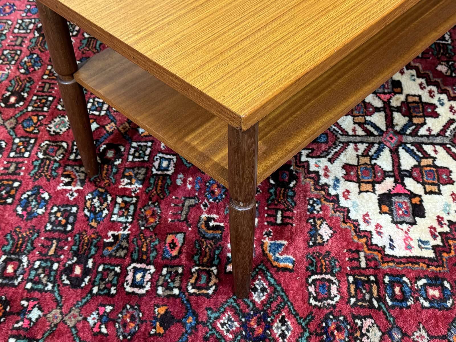1970s English coffee table in teak and iroko.