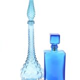 Empoli blue glass bottle, 1960s