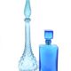 Empoli blue glass bottle, 1960s