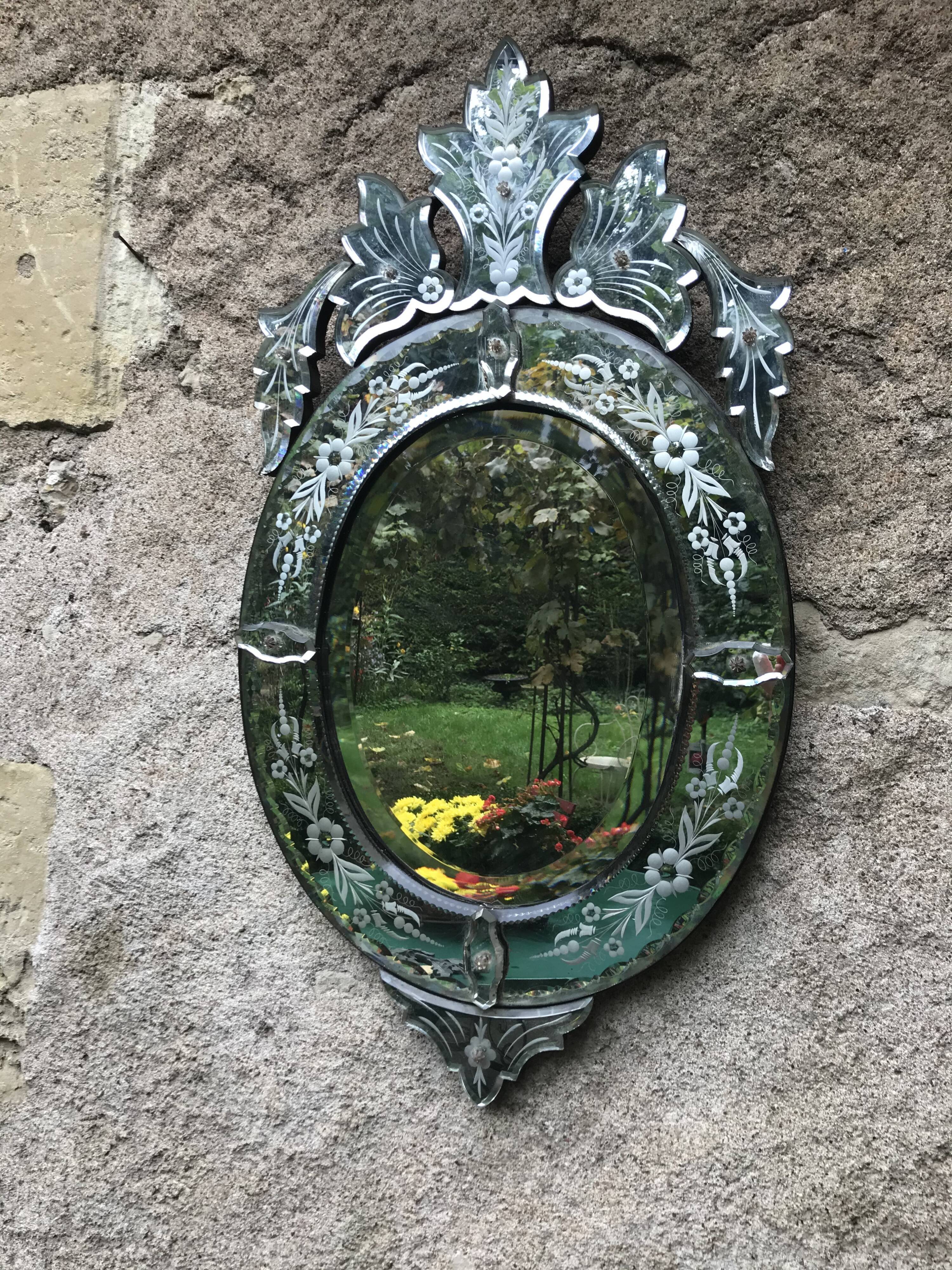 Venetian mirror circa 1900, 79x41 cm
