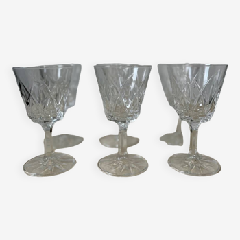 Set of 6 Reims crystal glasses 1950