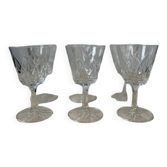 Ensemble de 6 verres en cristal Reims 1950