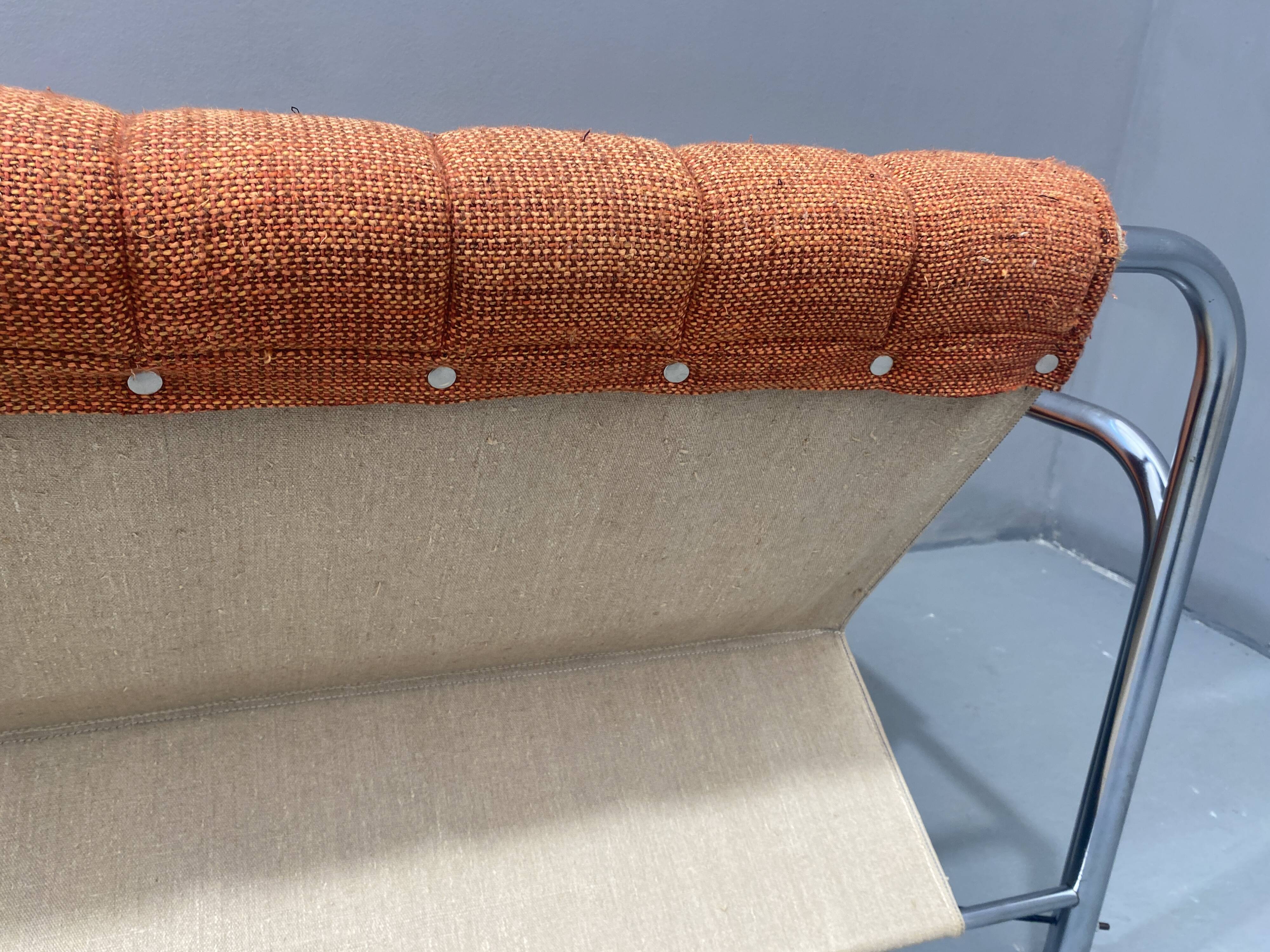 Chromed functionalist sofa by Viliam Chlebo, 1970´s, Czechoslovakia