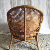 Rattan and cane chair - 1980s