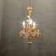Italian Tole and Ceramic Rose Chandelier