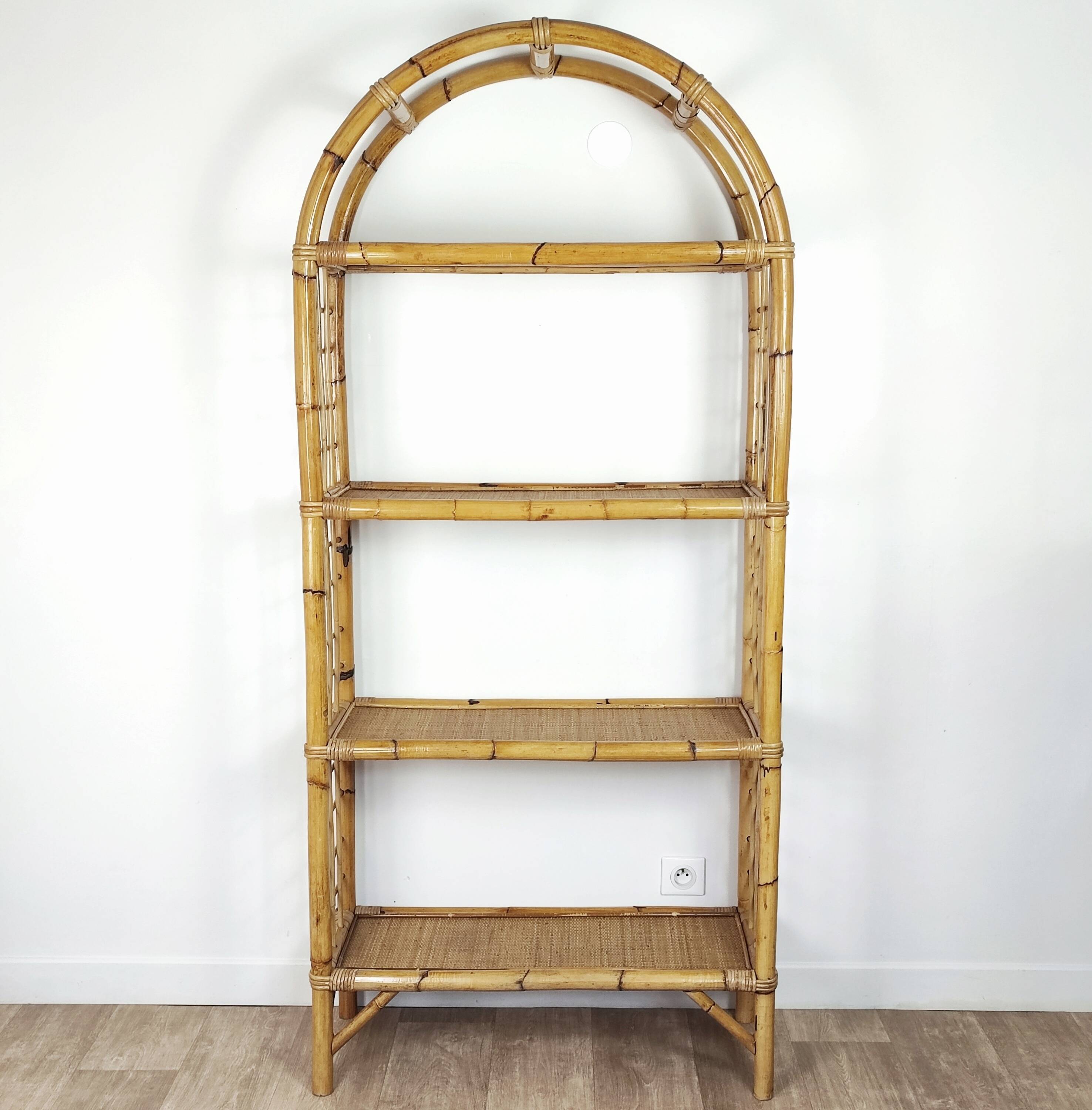 Rattan bookcase shelf
