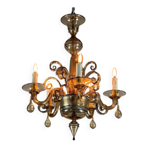 Lustre vénitien en verre - vers 1950