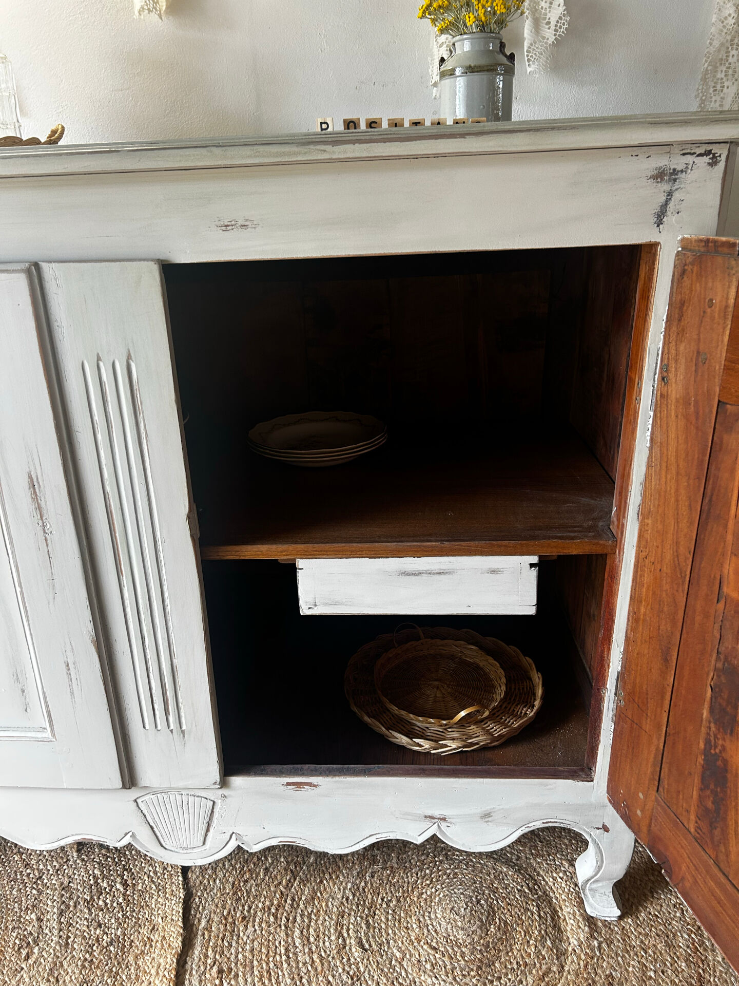 Antique White Patinated Buffet