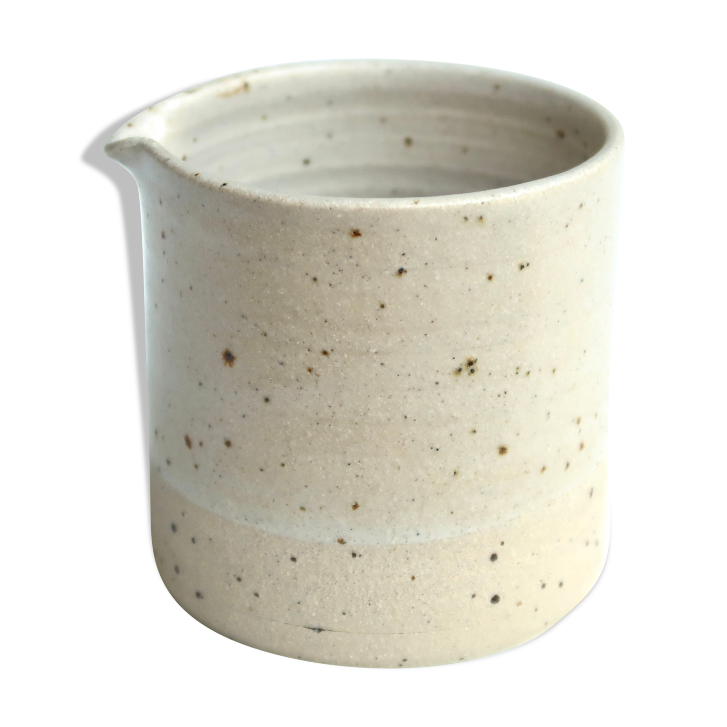 Beige ceramic creamer milk pot, 70s