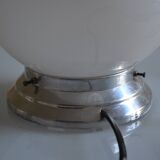 Art Deco table lamp with white opaline glass globe