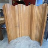Baumann style wooden free-standing folding screen vintage 1950s